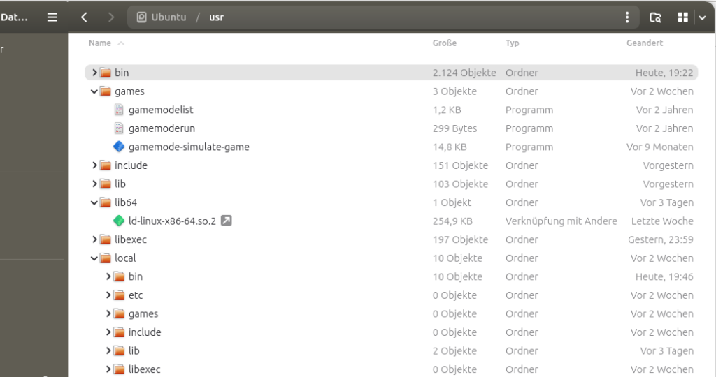 nautilus showing a dir listing, revealing how thin the Ubuntu font looks on 26.04